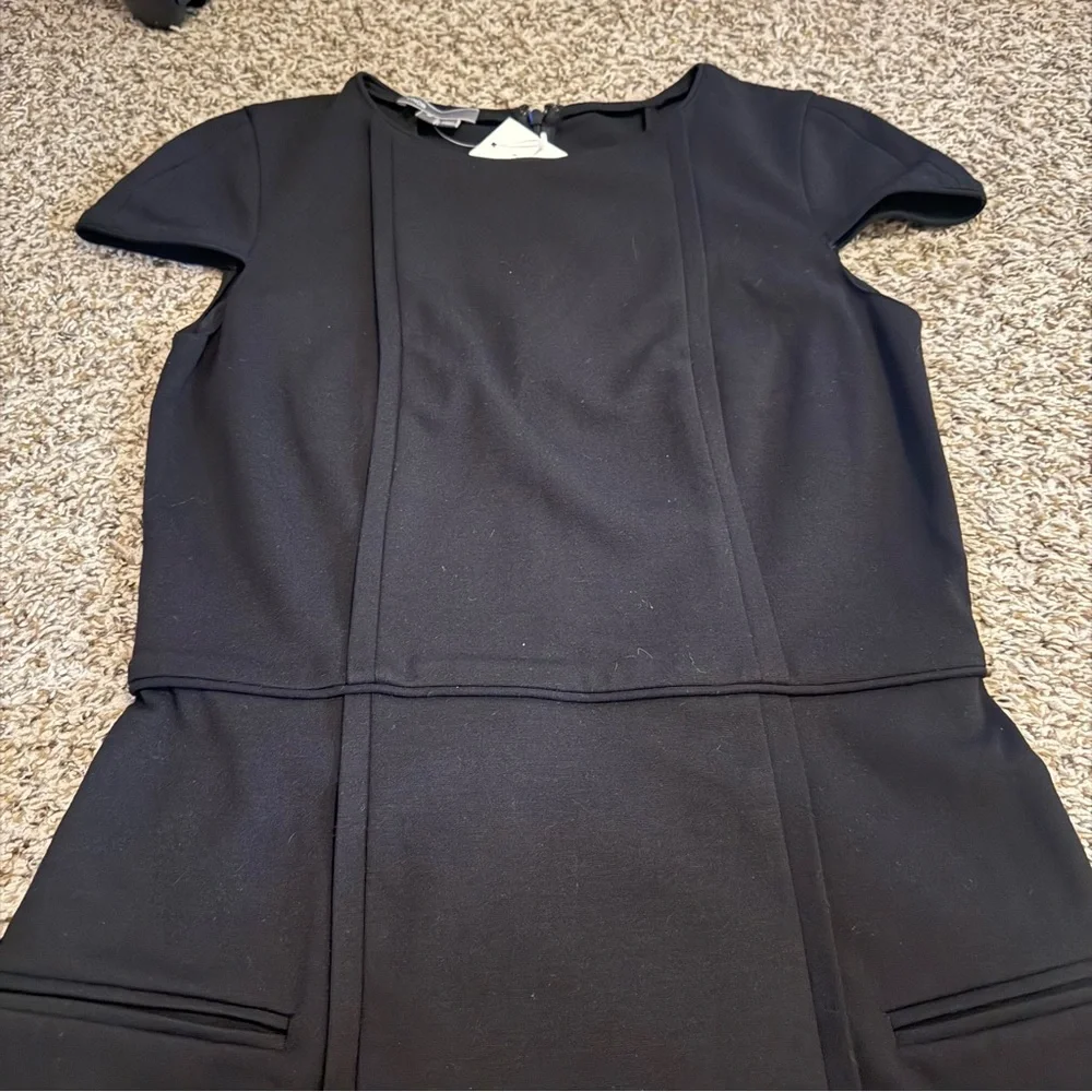 VINCE Black Mini Sheath Dress Cap Sleeve Classy Little Black Dress Womens 2 - Picture 9 of 11